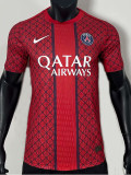 25/26 PSG Red Grid pattern  Player Version Training Shirts