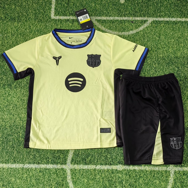 25 /26 BAR Light  Yellow  Special Edition  Kids Soccer Jersey(浅黄黑胸花)