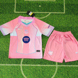 25 /26 BAR Pink Red Special Edition  Kids Soccer Jersey(蓝色胸花)