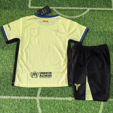 25 /26 BAR Light  Yellow  Special Edition  Kids Soccer Jersey(浅黄黑胸花)
