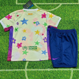 25 /26 BAR Light Yellow Special Edition  Kids Soccer Jersey(绿色大胸花）