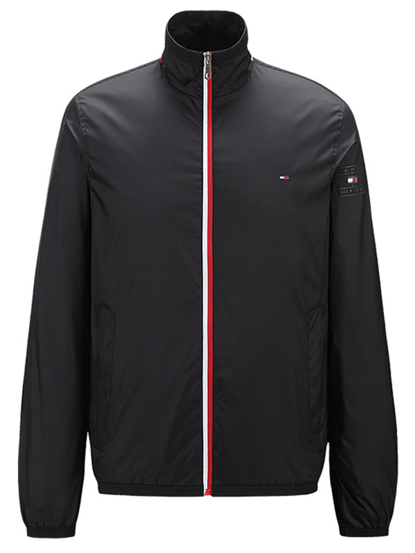 2025 New Black Simple casual Windbreaker#汤米风衣-707