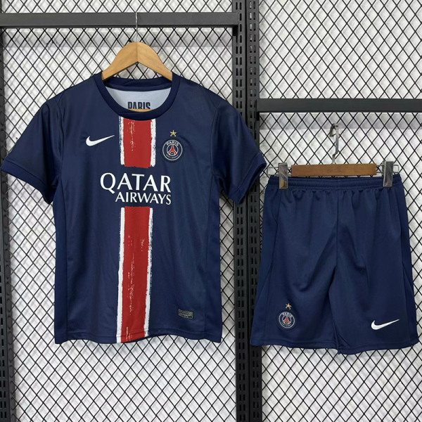 24/25 PSG  Home  Kids Soccer Jersey(With stars)(前带星）