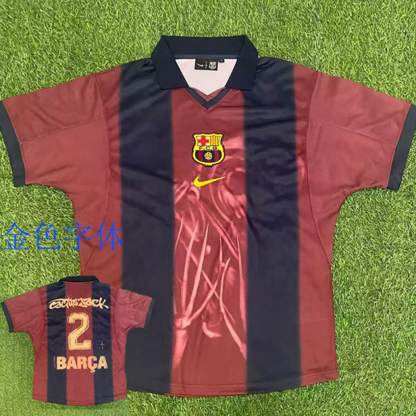 25/26  BAR Home Co branded Edition Retro  Soccer Jersey(金色背后广告#2）