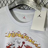 2025 T267 Jordan Fire New Edition  Pure Cotton  White T-shirt