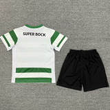 25/26 Sporting Lisbon Home Kids Soccer Jersey硅胶队徽