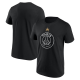 2025 PSG   Champions Black  pure cotton T-shirt(纯棉 、黑、胸前白标）