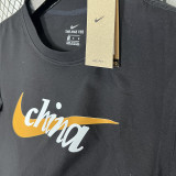 2025 T248 China Black  Pure Cotton  Blue T-shirt
