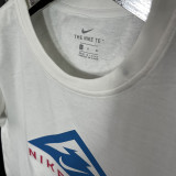 2025 T255  Triangle Mountain NK  White  Pure Cotton  Blue T-shirt