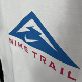 2025 T255  Triangle Mountain NK  White  Pure Cotton  Blue T-shirt