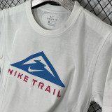 2025 T255  Triangle Mountain NK  White  Pure Cotton  Blue T-shirt