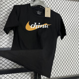 2025 T248 China Black  Pure Cotton  Blue T-shirt