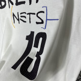 2025 T251  Nets HARDEN # 13 NK White  Pure Cotton  Blue T-shirt