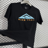 2025 T255  Triangle Mountain NK Black  Pure Cotton  Blue T-shirt