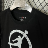 2025 T244 Flying Man Co branded Edition Black  Pure Cotton  Blue T-shirt