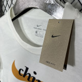 2025 T248 China White  Pure Cotton  Blue T-shirt