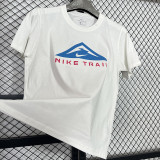 2025 T255  Triangle Mountain NK  White  Pure Cotton  Blue T-shirt