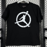 2025 T244 Flying Man Co branded Edition Black  Pure Cotton  Blue T-shirt