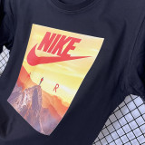2025 T257 Mountaini NK Black  Pure Cotton  Blue T-shirt
