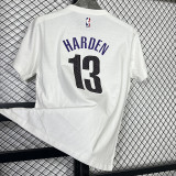 2025 T251  Nets HARDEN # 13 NK White  Pure Cotton  Blue T-shirt