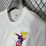 2025 T246 Flying Man White  Pure Cotton  Blue T-shirt(小标）