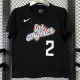 2025 T261 Clippers  LEONARD #12 NK Black  Pure Cotton  Blue T-shirt