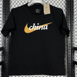 2025 T248 China Black  Pure Cotton  Blue T-shirt