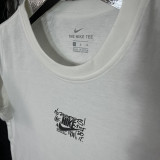 2025 T258  Graffiti NK White  Pure Cotton  Blue T-shirt
