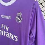 2016/2017 RMA Away Long Sleeve Retro Soccer Jersey (长袖、带胸前字)
