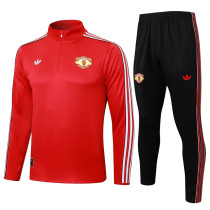 25/26 Man Utd Red  Half Pull Tracksuit #B2511 (半拉链)