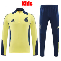 24/25  Ajax Yellow Half Pull  Kids tracksuit (半拉链、童装)