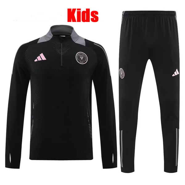 24/25 Inter Miami Black Half Pull  Kids tracksuit  (童装、半拉链)