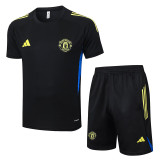 25/26 Man Utd Black Training Shorts Suit#D2569