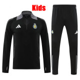 24/25 Al-Nassr Black Half Pull  Kids tracksuit (童装、半拉链)