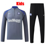 24/25 INT Grey  Half Pull  Kids tracksuit  (童装、半拉链、)