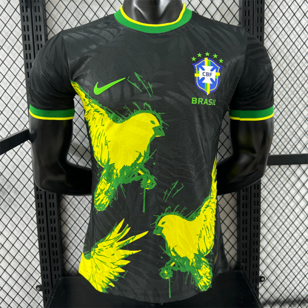 25/26  Brazil Black Peace Dove Special Edition  Player Version Soccer Jersey