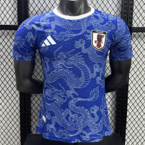 25/26 Japan White Dragon Pattern Blue Player Version  Soccer Jersey