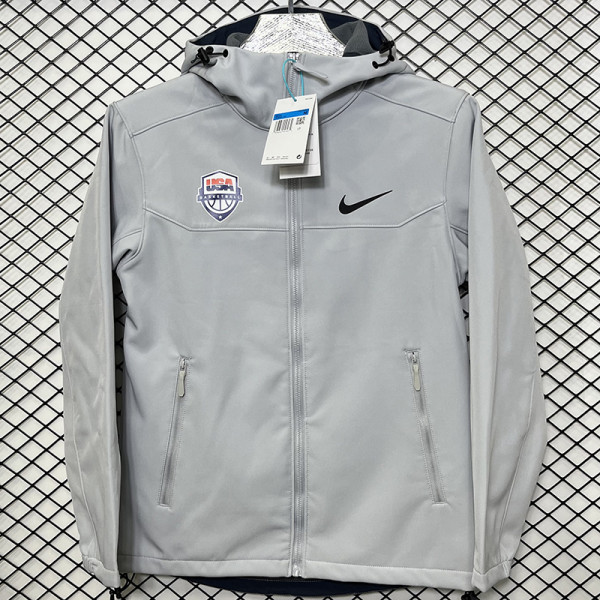 2025 RK904 NK Grey Thickened Assault  Hooded Windbreaker (加厚冲锋衣）