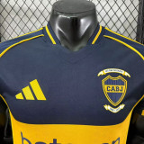 25/26  Boca Juniors Home Player Version Soccer Jersey（右袖与背下没广告)