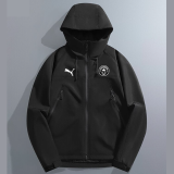 2025  Man City New Edition Black  Thickened Assault  Hooded Windbreaker