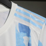 2021  Argentina Home  Player Version Soccer Jersey（Messi#10)左右21美洲带章+胸前字带美洲杯图