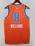 22/23 OKC Thunder WILLIAMS # 8 Orange Flying Edition Top Quality Hot Pressing NBA Jersey