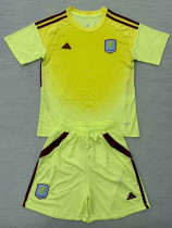 25/26  Aston Villa Goalkeeper Blue Kids  Soccer Jersey