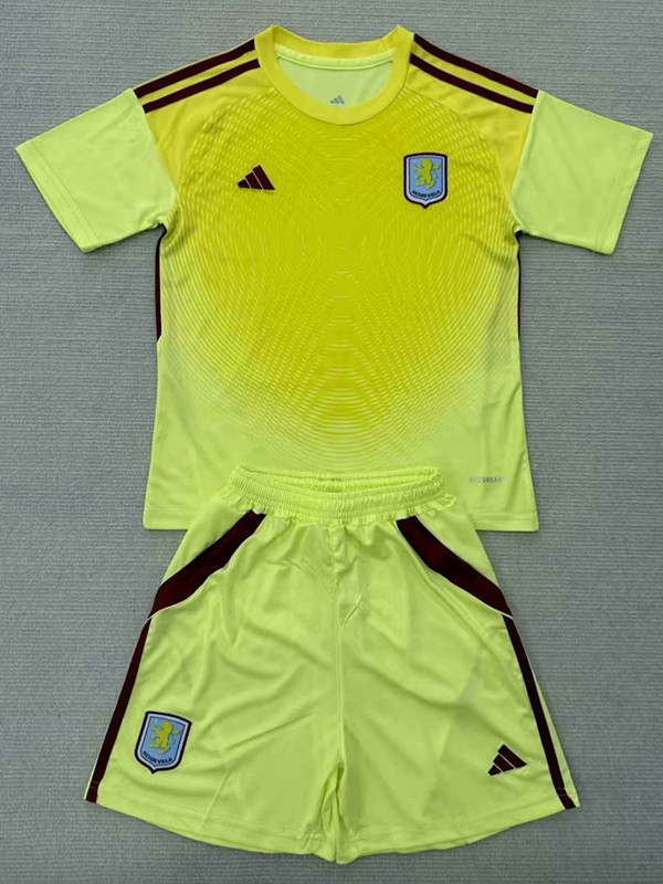 25/26  Aston Villa Goalkeeper Blue Kids  Soccer Jersey