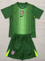 25/26 USA Goalkeeper Green Kids  Soccer Jersey