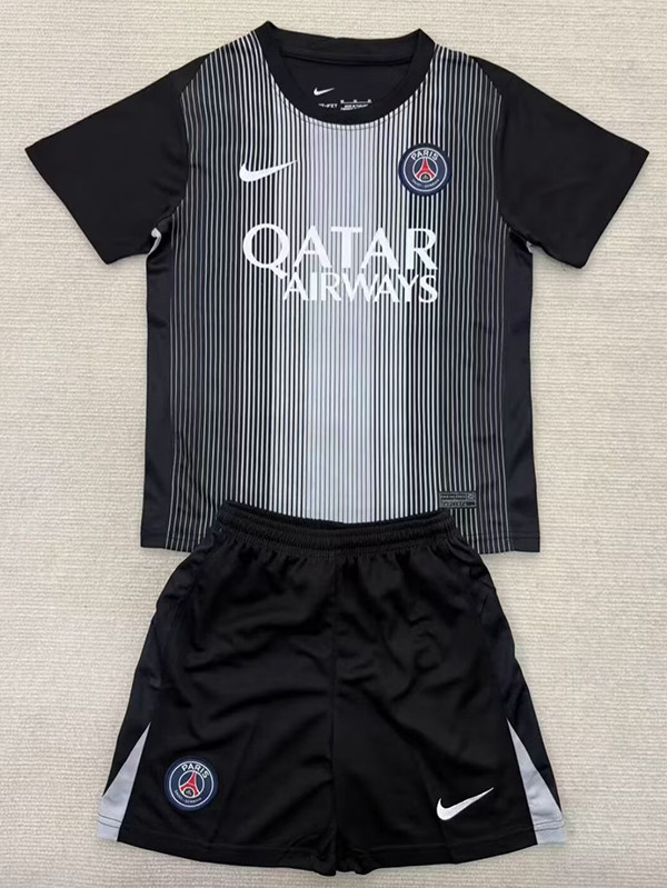 25/26 PSG Goalkeeper Black Kids Soccer Jersey
