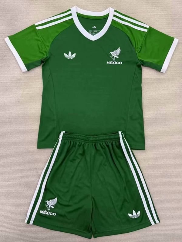 25/26 Mexico Goalkeeper Green Kids Soccer Jersey