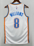 22/23 OKC Thunder WILLIAMS # 8 White Top Quality Hot Pressing NBA Jersey