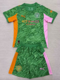 25/26 Man City Goalkeeper Green Kids Soccer Jersey