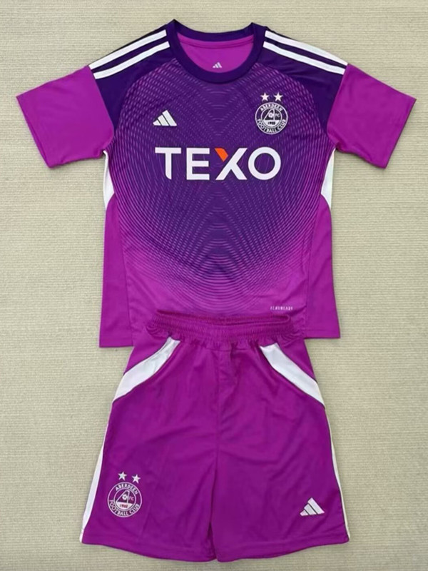 25/26 Aberdeen  Goalkeeper Purple Kids Soccer Jersey